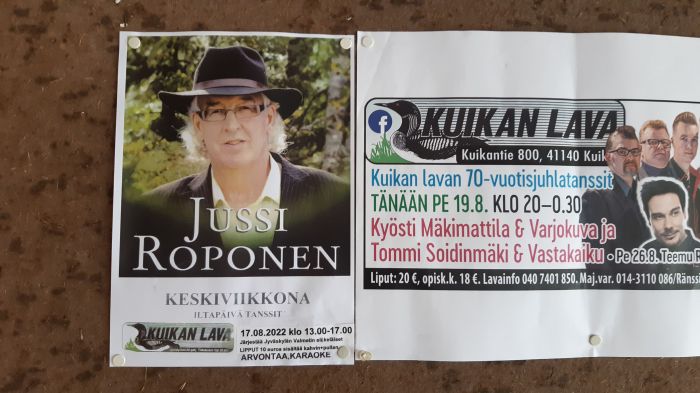 Kuikan Lava 17.8.2022
Jussi Roponen. Tanssi ilmoitus
